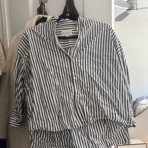 Nili Lotan Monochrome Striped Shirt